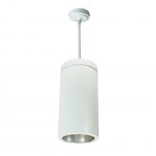 Nora NYLS3-6P1L435NC12DWW - 6" Sapphire III Pendant Mount White Cylinder, Diffused Clear Reflector/Matte Powder White
