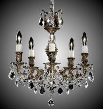 American Brass & Crystal CH9512-O-13S-ST - 5 Light Rosetta Chandelier