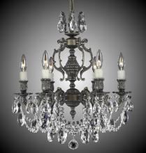 American Brass & Crystal CH9522-O-10G-PI - 6 Light Rosetta Chandelier