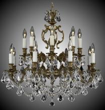 American Brass & Crystal CH9572-O-13S-ST - 8+8 Light Rosetta Chandelier