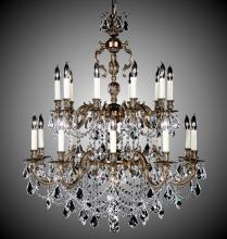 American Brass & Crystal CH9581-O-04G-PI - 10+10 Light Rosetta Chandelier