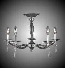American Brass & Crystal FM5334-SP-35S-37G-ST - 5 Light Kensington Flush Mount Larger