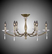 American Brass & Crystal FM5335-SP-35S-37G-ST - 6 Light Kensington Flush Mount