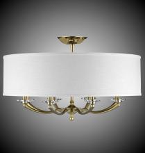 American Brass & Crystal FM5437-32G-ST-GL - 32 inch Kensington Drum Shade Flush Mount