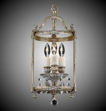 American Brass & Crystal LT2208-OTK-08G-ST - 3 Light 8 inch Lantern with Clear Curved glass & Crystal