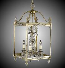 American Brass & Crystal LT2413-O-16G-12G-PI - 4 Light 13 inch Square Lantern with Crystal and Glass