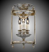 American Brass & Crystal LTFM2108-01G-ST - 3 Light 8 inch Flush Lantern with Clear Curved Glass