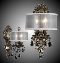 American Brass & Crystal WS9420-O-07G-PI-GL - 3 Light Shaded Wall Sconce