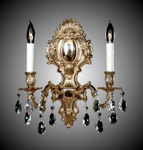 American Brass & Crystal WS9424-A-03G-PI - 2 Light Fleur-De-Lis Medium Wall Sconce