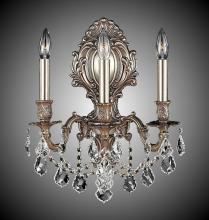 American Brass & Crystal WS9425-A-12G-PI - 3 Light Fleur-De-Lis Medium Wall Sconce
