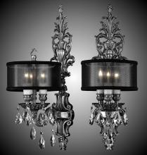 American Brass & Crystal WS9480-O-07G-ST-GL - 3 Light Shaded Extended Wall Sconce