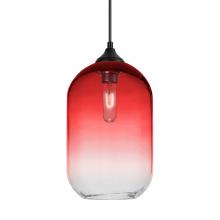 Besa Lighting OP-OMEGA12RD-BK - Besa, Omega 12 Outdoor Pendant,Red/Clear, Black Finish, 1x60W E26 Base