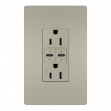 Legrand Radiant R26USBPDNICC6 - radiant 15A Tamper Resistant Ultra Fast PLUS Power Delivery USB Type C/C Outlet, Nickel (6 pack) (6 pack)
