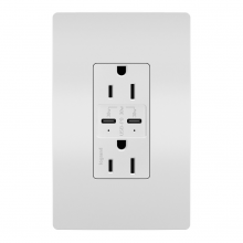 Legrand Radiant R26USBPDWCC6 - radiant 15A Tamper Resistant Ultra Fast PLUS Power Delivery USB Type C/C Outlet, White (6 pack) (6 pack)