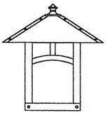 Arroyo Craftsman EW-16TTN-P - 16" evergreen flush wall mount with t-bar overlay