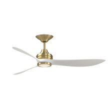 Fanimation FPD6725BSMW - Aviara 60 inch Indoor/Outdoor Ceiling Fan with LED CCT Select Light Kit - Brushed Satin Brass